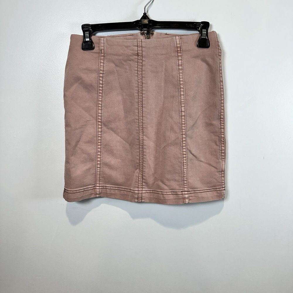 Free People/Size 4 Modern Femme Desert Rose/Blush Pink‎ Stretch Denim Mini Skirt